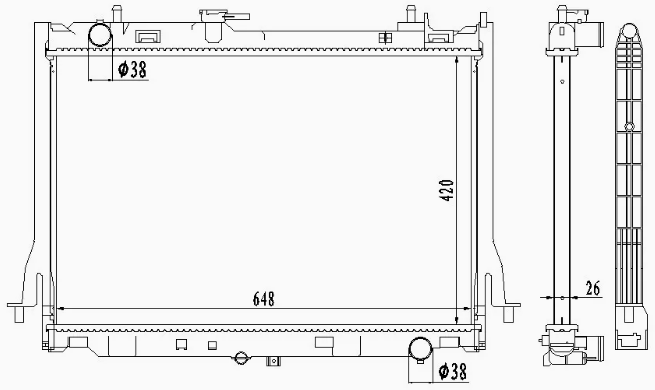 RADIATOR SUITABLE FOR ISU D-MAX 4JK1 2012 ON (MAN) 420mm HEIGHT