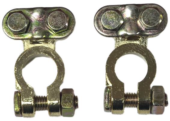 B/TERM SADDLE TYPE BRASS STD POST (CARDED POS & NEG SET)