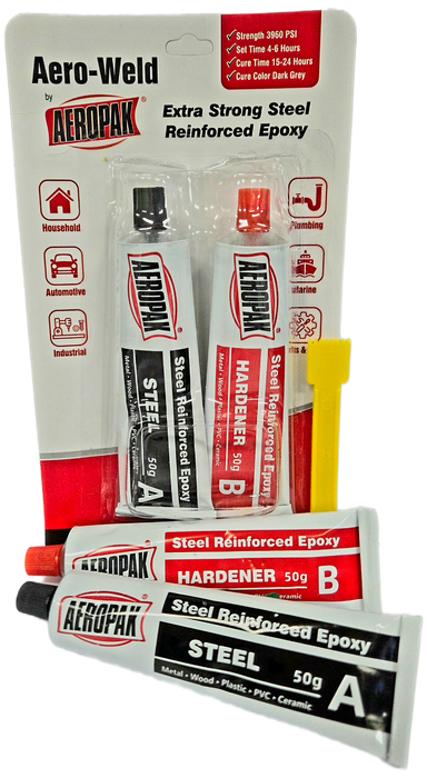 AEROWELD STEEL REINFORCED 2 PART EPOXY 2x50ml TUBES