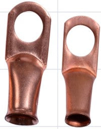 FLARED COPPER BATTERY CABLE LUG, 45 Deg, 7.5mm Cable, 9mm Stud (Pack of 10)