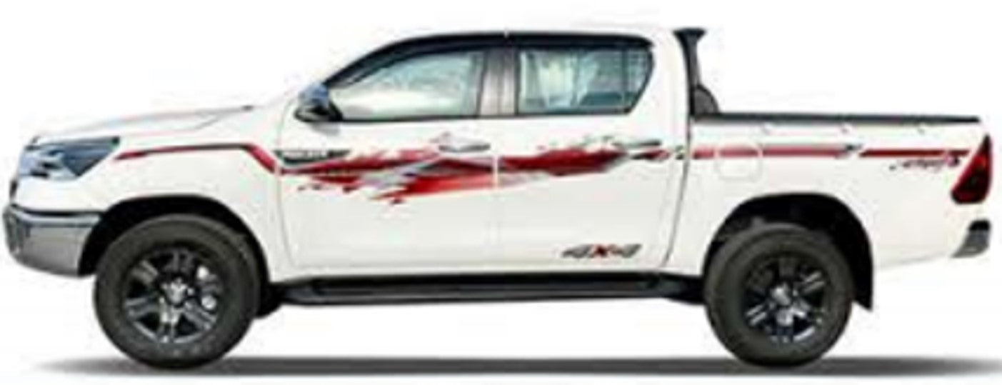 DECAL KIT SUITABLE FOR TOY HILUX 2015on GUN12#/13# D/CAB (2023 "4x4" Style Decal)