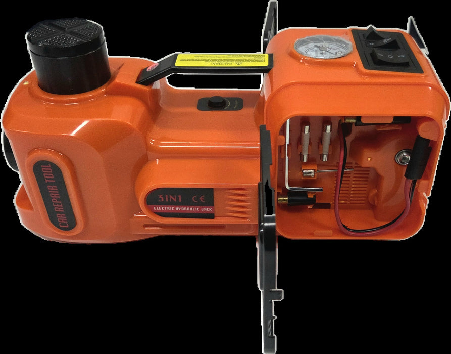 ELECTRIC HYD FLOOR JACK 5 TONNE 12V WITH INFLATOR AND TORCH