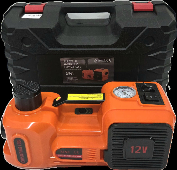 ELECTRIC HYD FLOOR JACK 5 TONNE 12V WITH INFLATOR AND TORCH