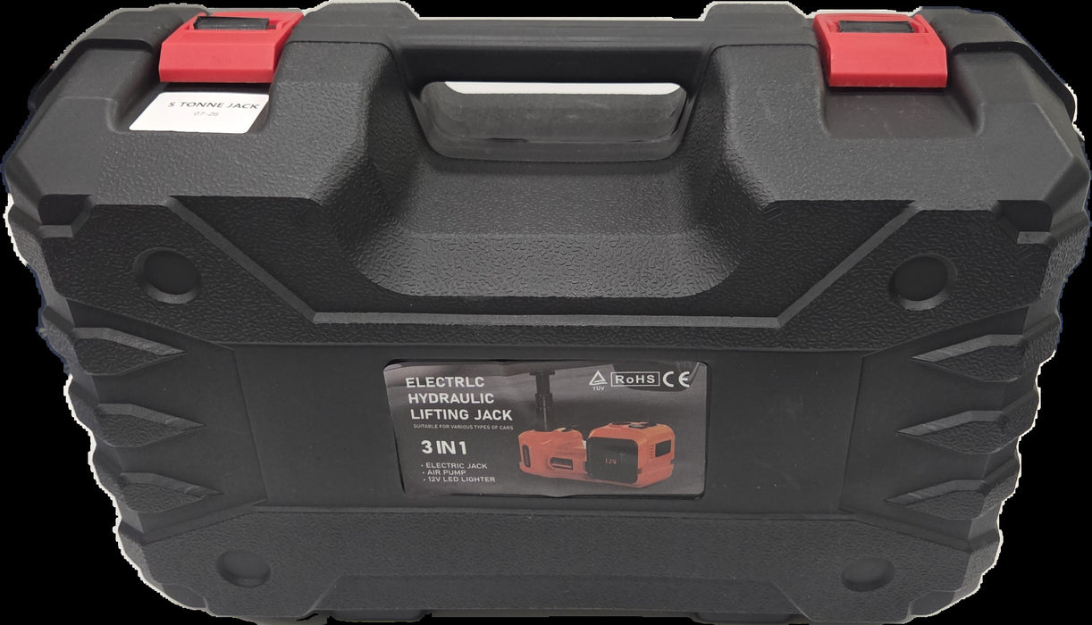 ELECTRIC HYD FLOOR JACK 5 TONNE 12V WITH INFLATOR AND TORCH