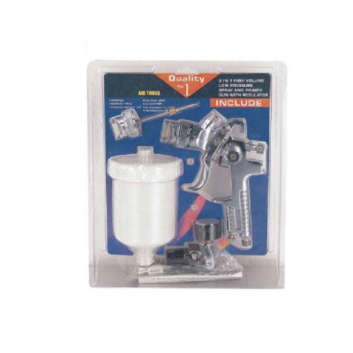 GRAVITY FEED SPRAY GUN & REGULATOR KIT (HVLP) 1.7mm 600cc TANK — Racer ...