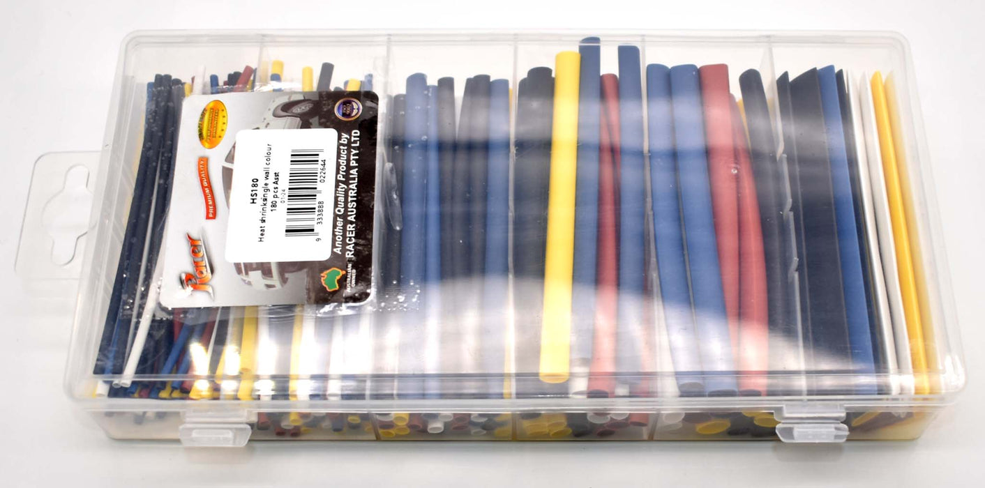 HEAT SHRINK SINGLE WALL COLOUR 180 PCS ASST