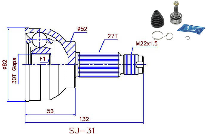 CV JOINT SUITABLE FOR SUBARU 27/30/54