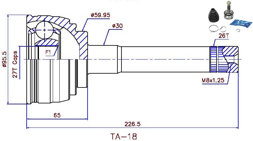 CV JOINT SUITABLE FOR TOY 26/60/27 (BJ100)( RCV793 )