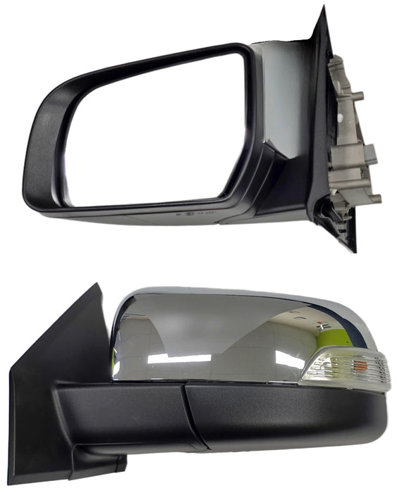 DOOR MIRROR SUITABLE FOR MAZ BT50 UR/FOR RANGER CHROME ELEC W/LIGHT LH