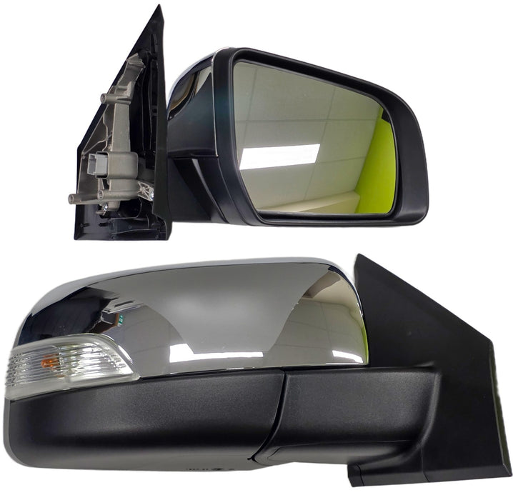 DOOR MIRROR SUITABLE FOR MAZ BT50 UR/FOR RANGER CHROME ELEC W/LIGHT RH